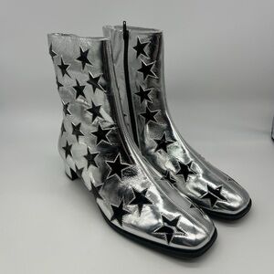 Jeffrey Campbell On Mars Silver Boots